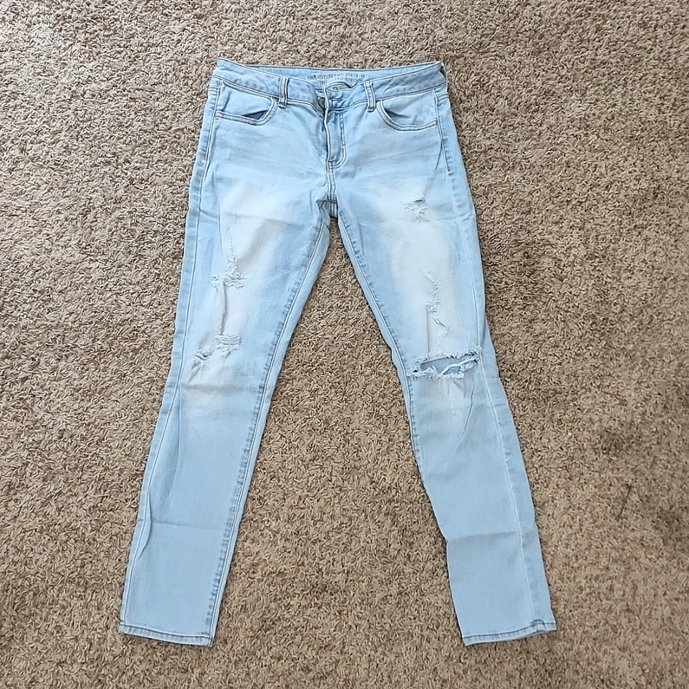 Distressed American Eagle Skinny Jeans, Size 10 Regular
